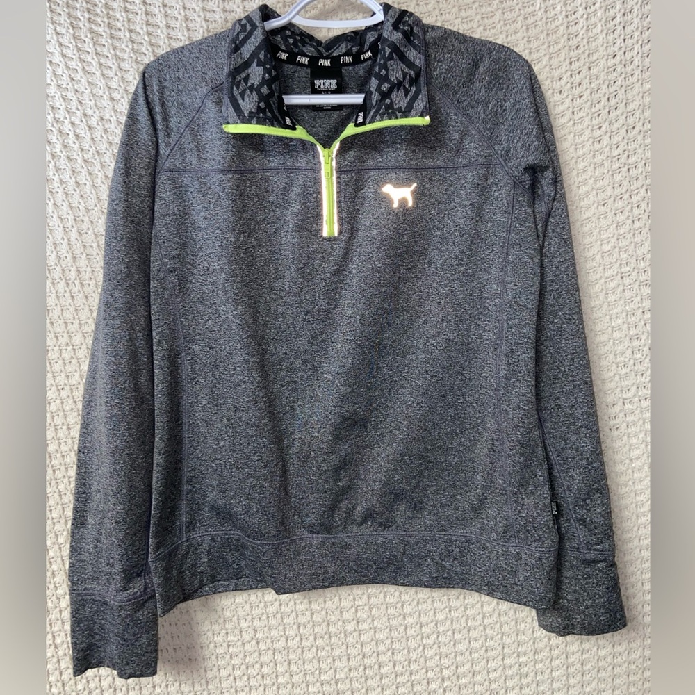Gray Quarter-Zip Pullover by PINK Victoria's Secret